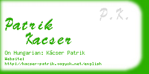 patrik kacser business card